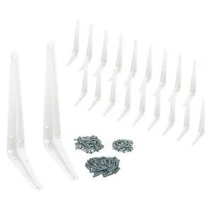 Nuk3y 6" x 8" L Shape Heavy Duty Shelf Bracket with Screws, 20 Pack