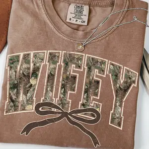 Comfort Colors Camouflage Wifey Shirt, Mrs Shirt for Women, Wife Tee, Camo Wifey Tshirt Hunting Wife Life Shirt Wifey Tee Womens Camo Shirt