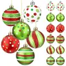 Christmas Decorations Green Monster Christmas Ornament Christmas Balls, Shatterproof Glittering Christmas Tree Decoration, Funny Cute Lime Green Furry Hanging Ornament with Red Bow, Holiday Party Home Christmas Decor for Xmas Tree