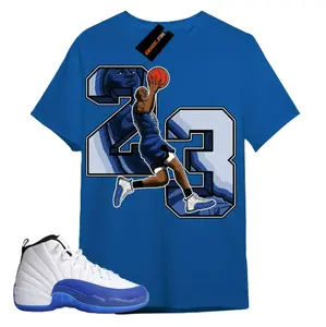 Unisex Shirt Matching AJ 12 Blueberry To Match Sneaker Number 23 MJ2 Tees, 12 Blueberry Outfit, Top Tshirt