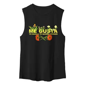 Shakira Poppies Muscle Tank - Black
