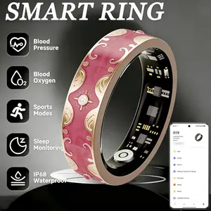 Smart Ring Fitness Tracker for Women, Health Sleep Tracker for iPhone and Android, Activity Tracker Ring with 24/7 Health Tracker, Exercise, Stress, Women Health, Gesture Control for Photos, Strava Sync, No Subscription - Gifts for Her Women Mom Wife