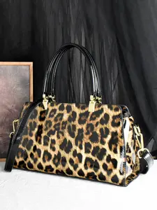 Leopard Print Large Women Handbag, Crossbody Bag, Shoulder Bag, Fashion Design PU Tote, Adjustable Shoulder Straps, Ideal for Daily Use