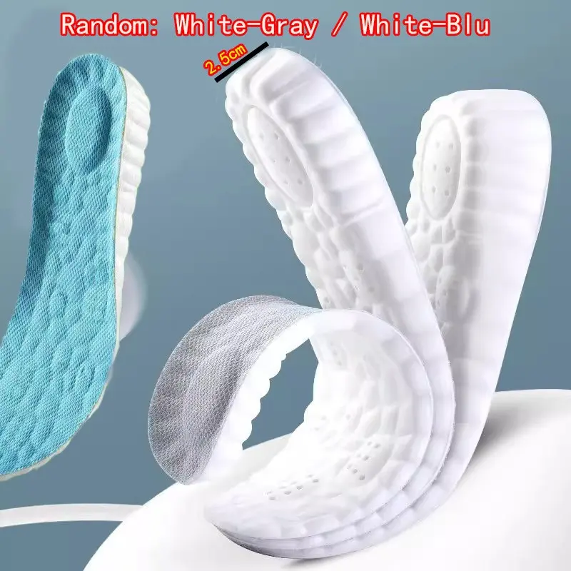 Unisex Memory Foam Shoe Insoles, Height Increasing Insoles, Height Lift Insoles, 2.5cm Height Increase Cloud Cushions, Comfortable Breathable Anti-Odor Sports Socks for Daily Wear, Height Maximizer