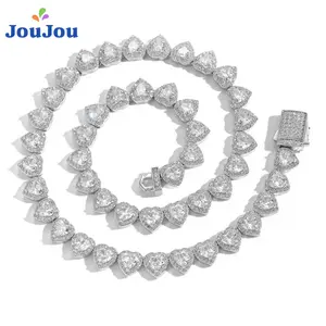 2025 Zircon Necklace, 10mm Heart Rock Candy Chain, Versatile Fashion Unisex Hip Hop Necklace