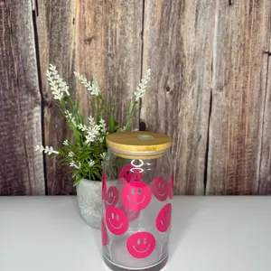 Smiley face Glass cup