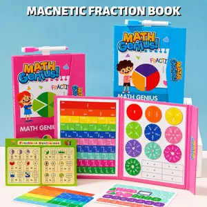 Magnetic Math Fraction Learning Set with Fraction Tiles and Circles, Math Manipulatives Montessori Learning Toy for Learning Fractions and Developing Early Math Skills