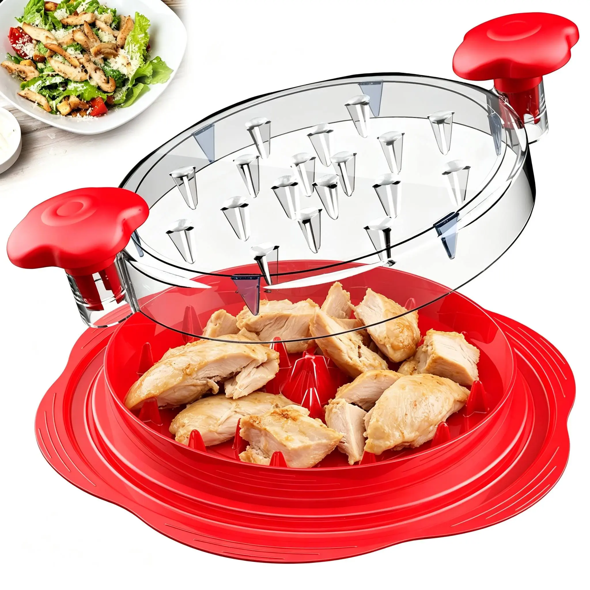 Transparent Twist Meat Shredder with Large Size Body, Comfort Ergonomic Handle, Anti-Slip Strips, Large Capacity Kitchen Utensil for Chicken Breast, Home Cooking & Meal Prep
