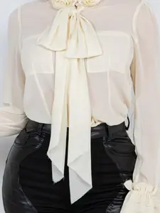 Trim Long Sleeve Blouse