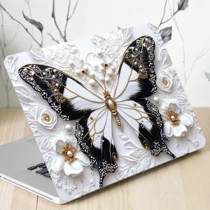 Butterfly & Flower Pattern Laptop Skin Sticker, Waterproof & Scratch Resistant Laptop Skin Sticker, Universal Laptop Decorative Sticker