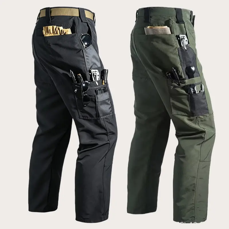 2-Pack Men's Tactical Cargo Pants with Multiple Pockets and Durable Fabric, Suitable for Suitable for outdoor work activities and casual wear; work trousers (without belt).