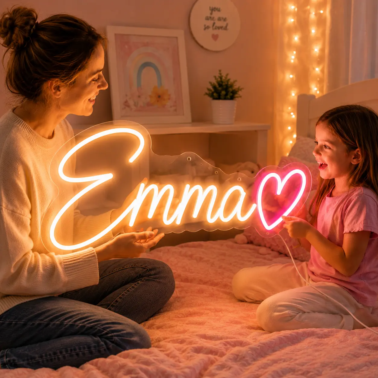 Custom Neon Sign Personalized LED Name Light Custom Neon Wall Decor Custom Text Logo Neon Sign for Bedroom Wedding Birthday Party Bar Salon Business Decoration Dimmable USB Powered Acrylic Backboard LED Neon Light Gift Idea