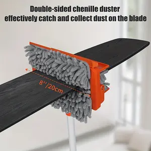 A Cleaning Tool for Ceiling Fans Featuring a 62.5-Inch Extendable Handle, Designed for Dusting Fan Blades, Baseboards, Walls, And Floors, with a Reusable Chenille And Microfiber Mop Head