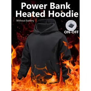 Men’s hooded heated sweatshirt—does it come without a battery? Rechargeable Battery-Free Heated Jacket, Switch Control, Loose Fit, Winter Outdoor Casual Wear
