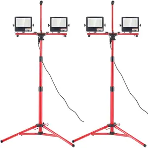 VEVOR LED Work Light with Stand, 21000 Lumens, Three-Head Portable Camping Light with Individual Switch, Tripod Stand, 10.83 ft Power Cord, for Indoor Outdoor Job Site Construction, IP65 WaterproofVEVOR Super Brand Day