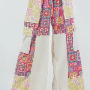 Patch crochet style pants