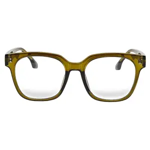 Fifth & Ninth Sage Unisex Square Blue Light Glasses - Transparent Moss