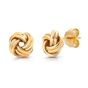 14K Solid Yellow Gold Love Knot Stud Earrings, Gold Knot Studs, Knot Studs, Gold Studs,Love Knot Studs, Minimalist Knot Studs, Push Back Studs