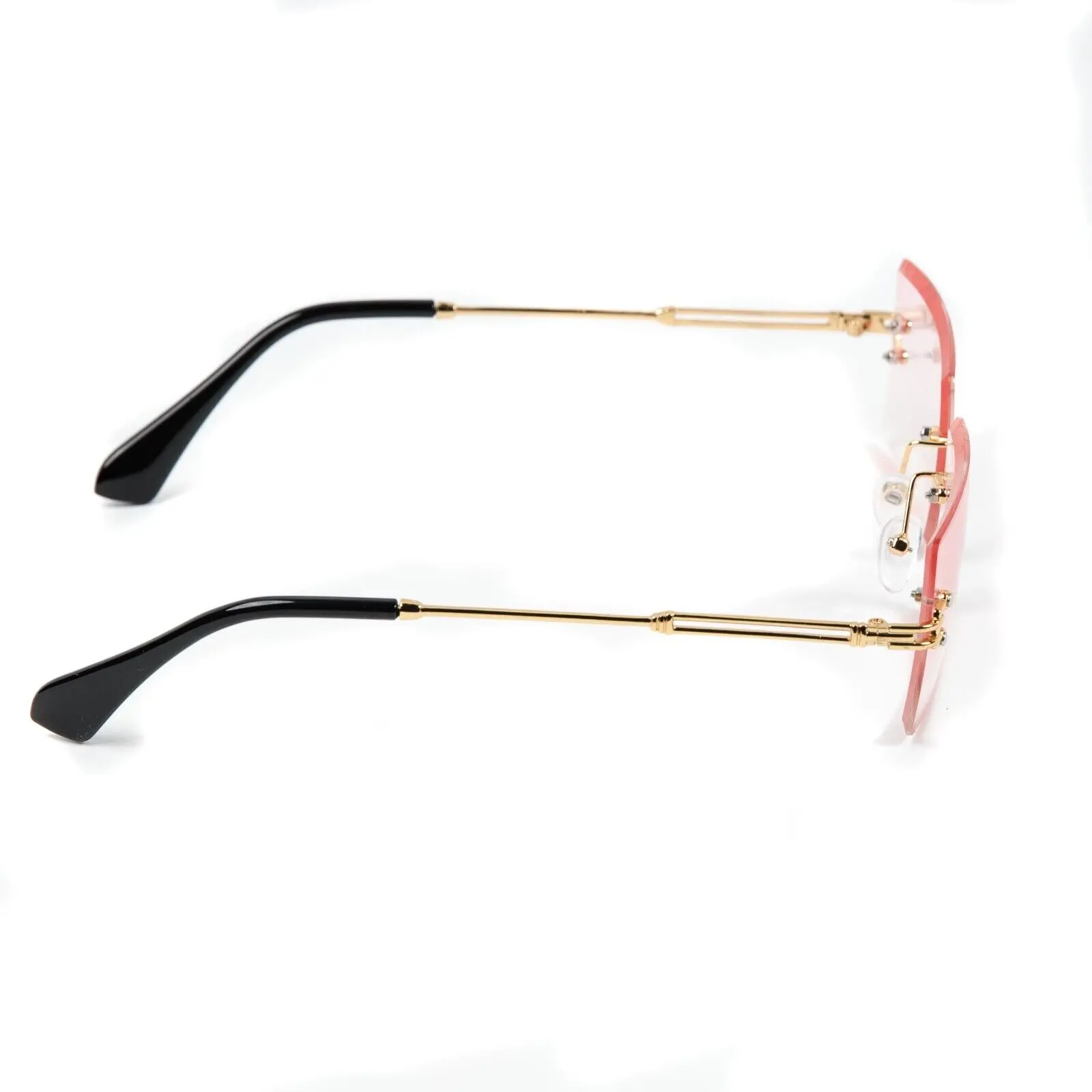 FRED Women\'s Pink Gradient Rimless Sunglasses with Rose Gold Accents Fred Rimless Eyewear - Etsy main image 4