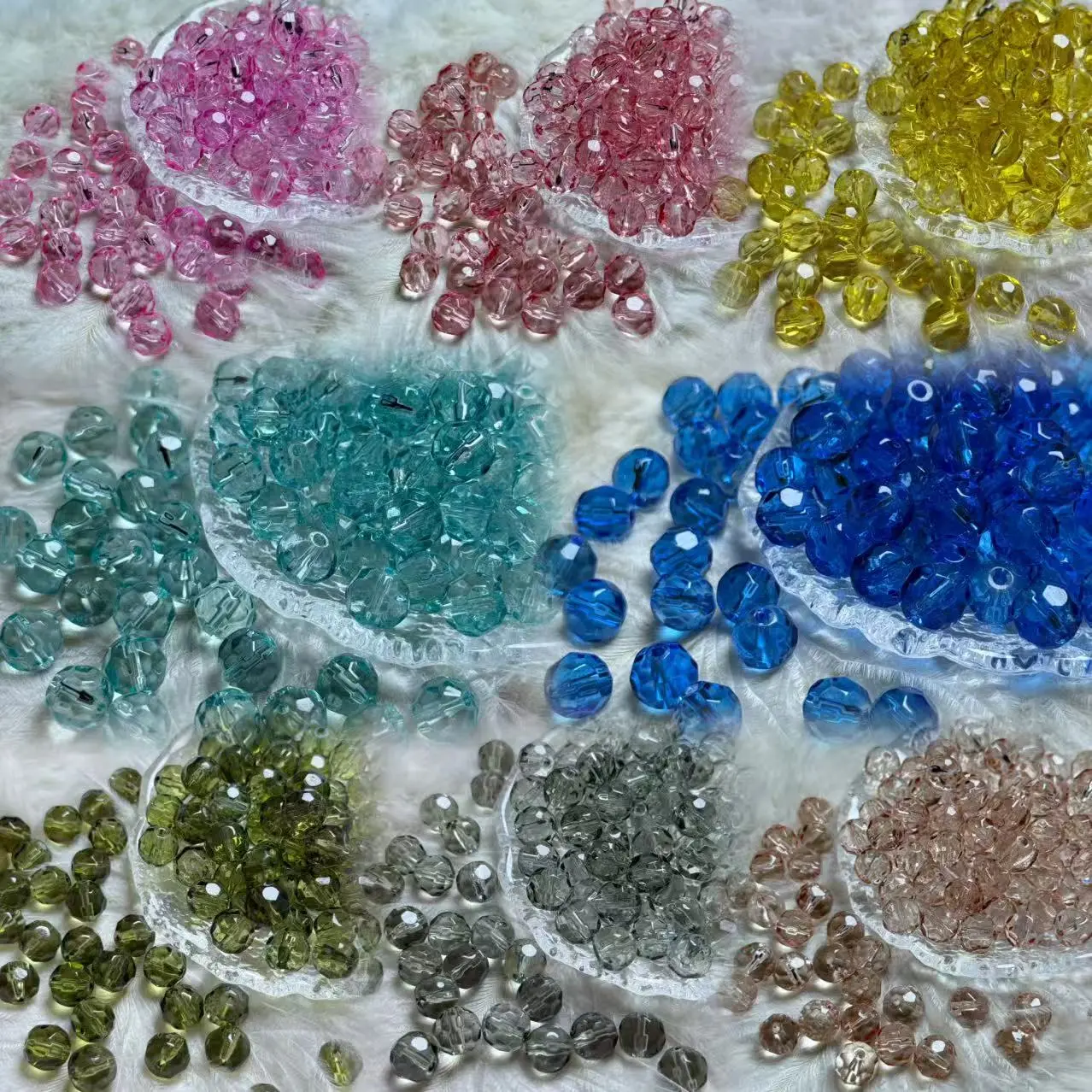 【AQ1-12】10mm High Clear Disco Glass Beads, Suitable for Bead Stringing 75ml