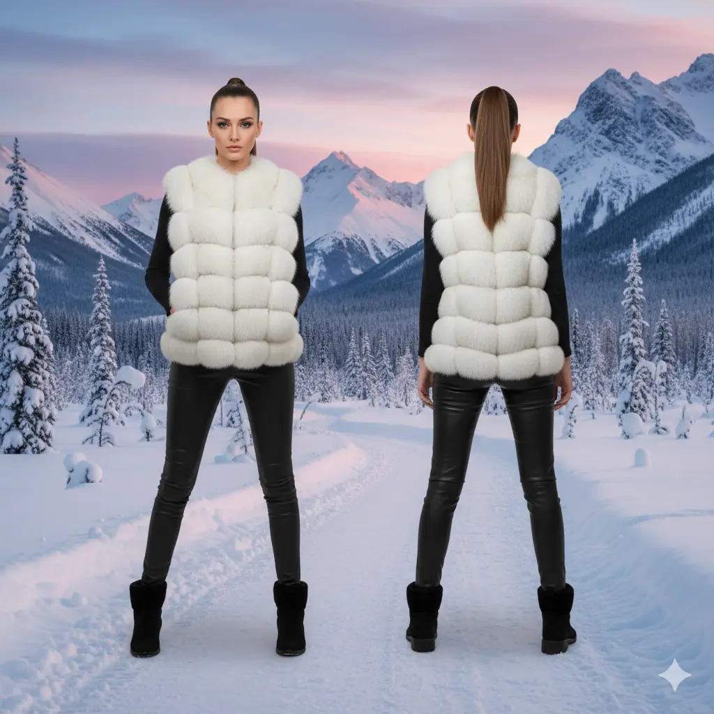 White Fox Vest