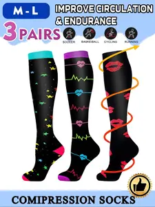 Compression Socks for Men & Women, 20-30mmhg Support, Knee-High Design, Ideal for Running, Sports Performance, Recovery, 4 Pairs Pack