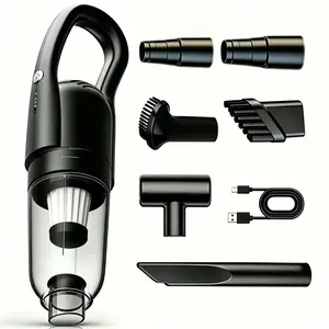Wireless Handheld Car Vacuum Cleaner, 6700Pa Strong Suction, Rechargeable Portable Mini Vacuum for Car & Home, with Washable HEPA Filter & Multiple Nozzles