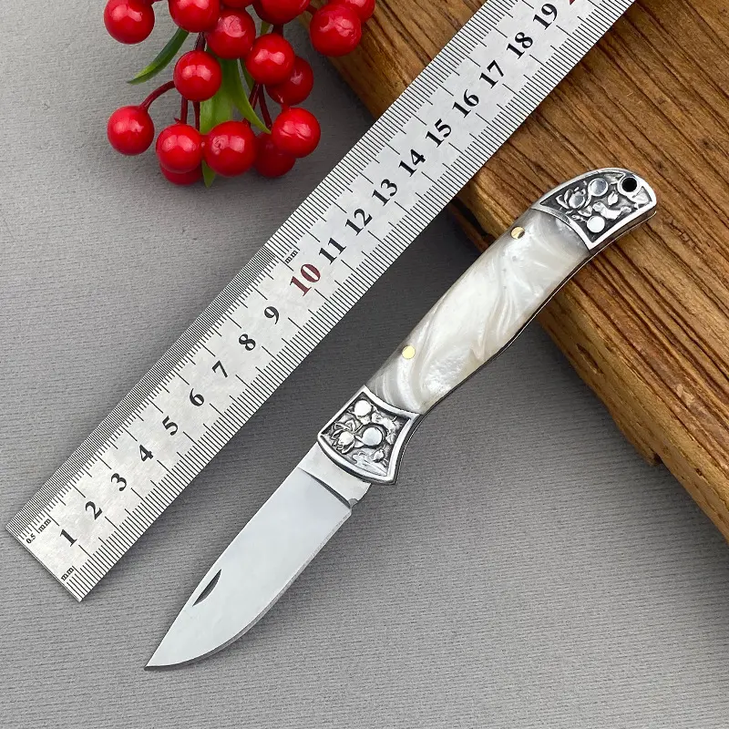 Folding Pocket Knife,3.74" Mirror Polished Steel Blade,Manual Folding Pocket Knife, Aviation Aluminum Resin Handle