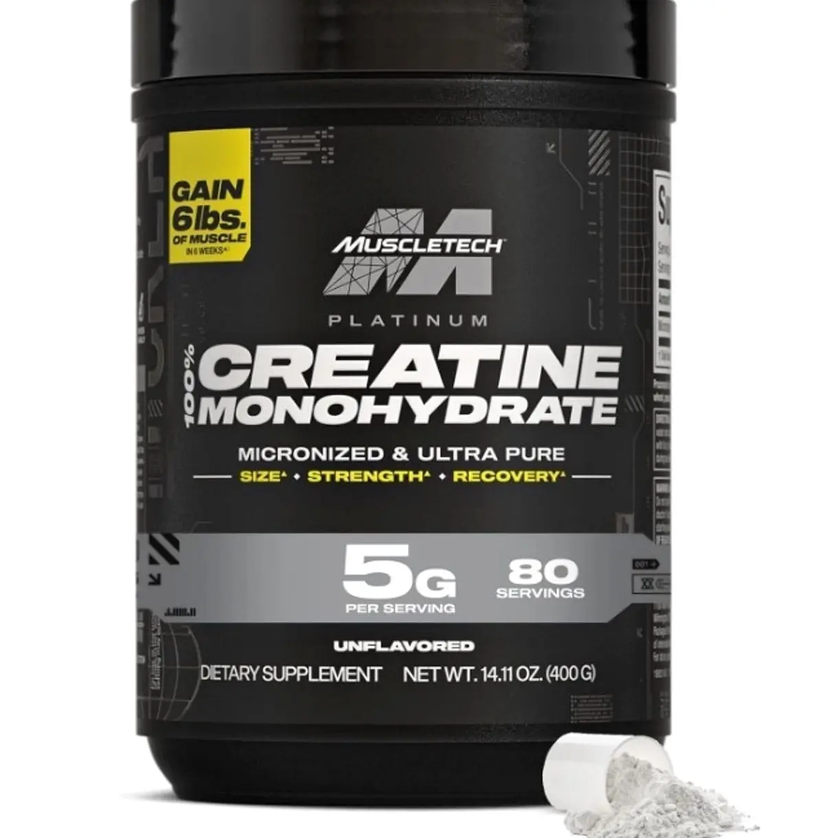 Creatine Monohydrate Powder, Platinum Pure - Unflavored Micronized Creatine for Men & Women - Workout Supplements for Performance, Muscle Recovery & Builder-(80 Servings) Packaging May Vary