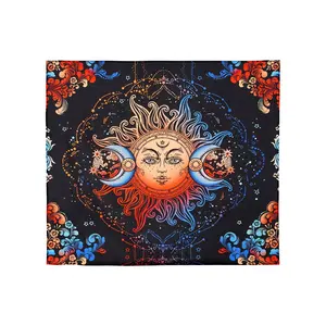 VEVOR Sun and Moon Tapestry, Psychedelic Mystic Floral Aesthetic Wall Tapestry, Vintage Wall Blanket for Home Decoration, Suitable for Bedroom, Living Room, Dorm (50.39x 57.87 inches)