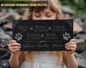 Personalized Pet Memorial Stone | Custom Grave Marker | Engraved Headstone for Cats & Dogs | Outdoor Animal Burial Monument | Pet Tombstone pxp