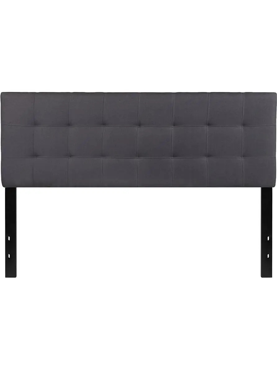 Flash Furniture HG-HB1704-Q-DG-GG Tufted Upholstered Queen Size Headboard, Dark Gray Fabric, Upholstered Headboards