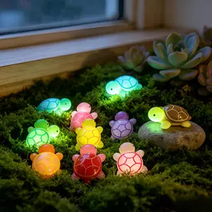 Glow in the Dark Mini Turtle Figurine Cute Resin Home Decor for Bedroom Desk