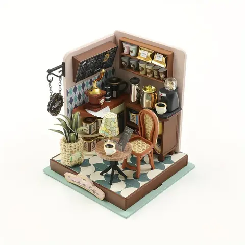 3D House Model Kit (1 Box), Vintage Style DIY House Model Kit, Assembly Model House, Perfect For Teenagers & Adults, Gift for Her, Girl's Gift, Crafts
