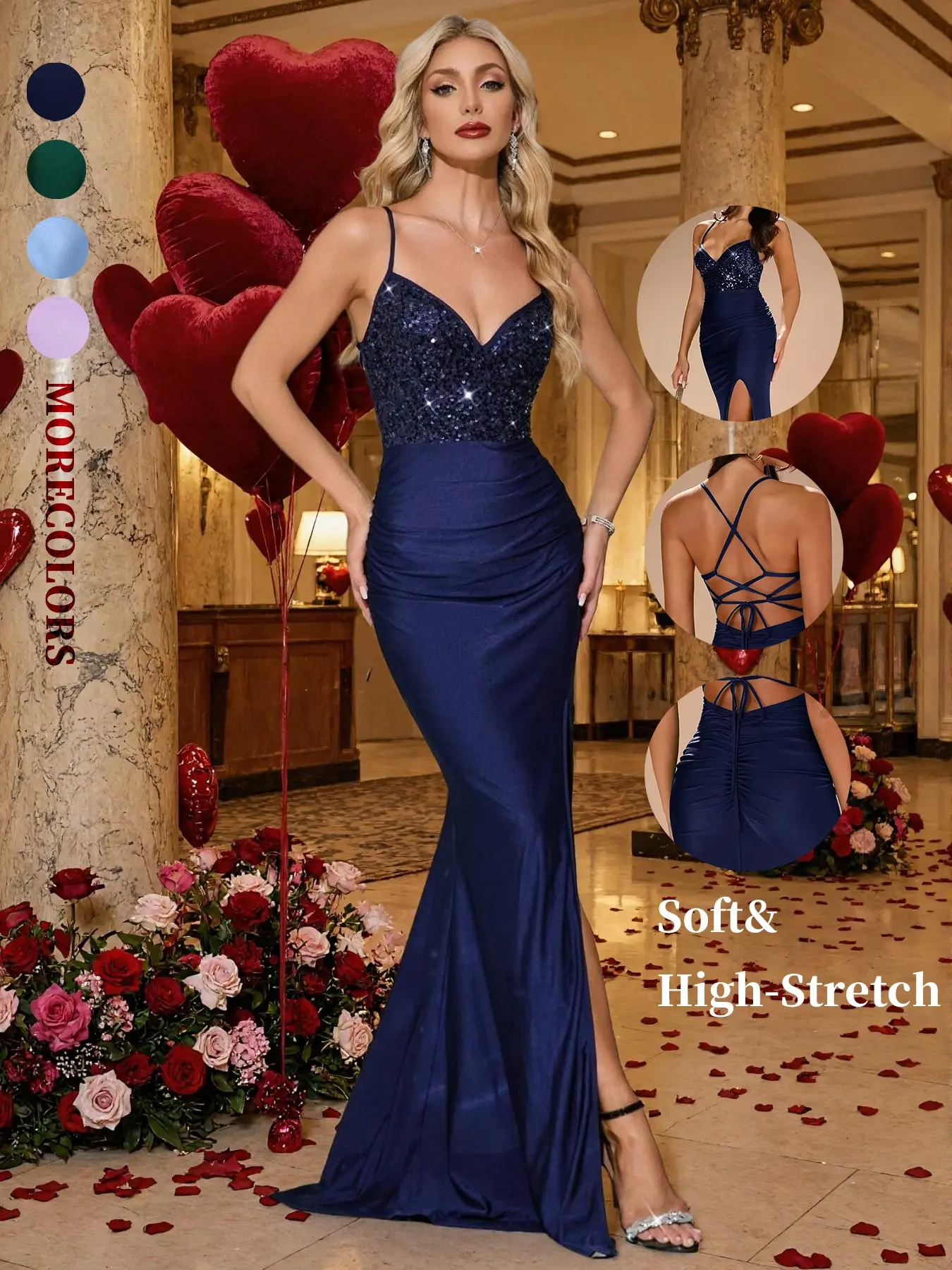 princess polly baby blue dress Short Sequins Lace Up Back Prom Dress