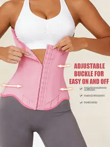 1 Count Women's Breathable Mesh Elastic Shapewear Waist Trainer, Abdomen Smoothing Body Shaper Belt, Adjustable Compression Buckle Waist Cincher, Solid Color Soft Stretch Comfort Girdle, Ideal for Yoga, Activities, Casual