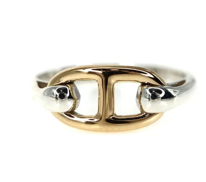 Pre-owned Hermès Chaîne d'Ancre Two Tone Ring　4000042174918