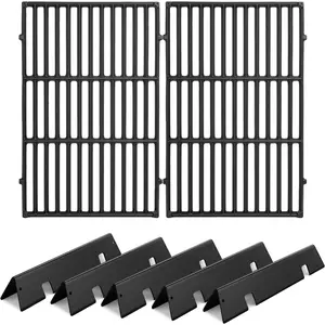 Replacement Flavorizer Bars & Grill Grates for Weber Spirit 300 and Spirit II 300 Series,Fits E310/320/330 S-310 SP-330,Porcelain Steel Bars and Cast Iron Grates,Replaces  7636 7638