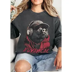 Razorbacks Preppy Mascot Comfort Color Shirt, Razorback Mascot T-Shirt, Game Day Shirts, Sports Fan Tee