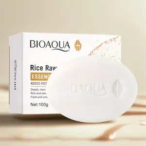 5Pc Natural Rice Essence Soap Exfoliating Smooth Skin Long Lasting Fragrance Handmade Soap Repair Dry Skin Deep Cleaning All Seasons Universal Cleansing Soap 100g
