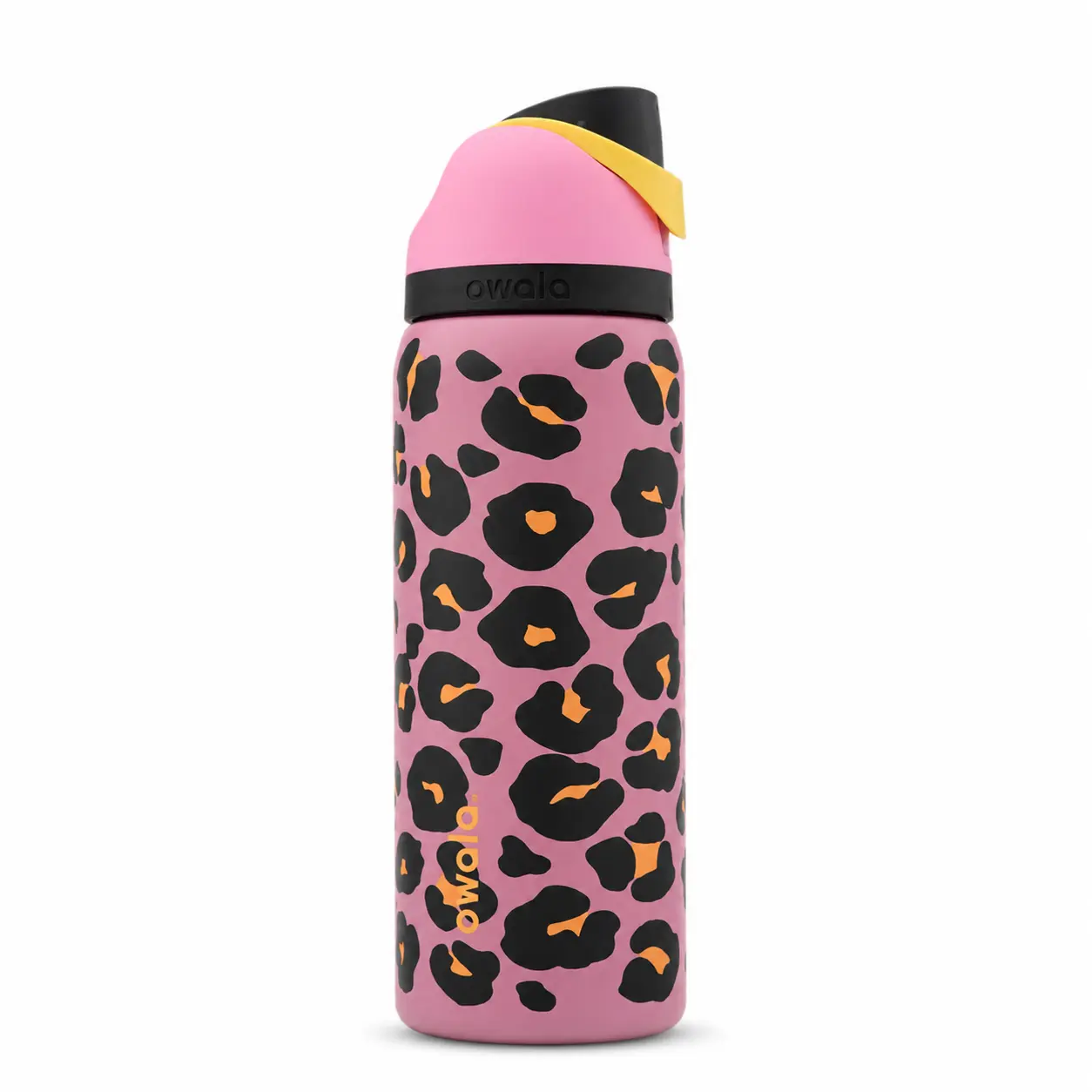 Owala FreeSip 32oz Cute Aesthetic Pink Leopard Print Vacuum Insulated Stainless Steel Tumbler - Modern Leakproof Straw Cup, Reusable Portable Drinkware for Gym, Road Trips