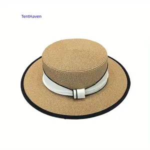 2026 hat for spring and summer sun protection, high-end flat top grass hat, fisherman hat, beach trip, new French style large brim hat,summervibes