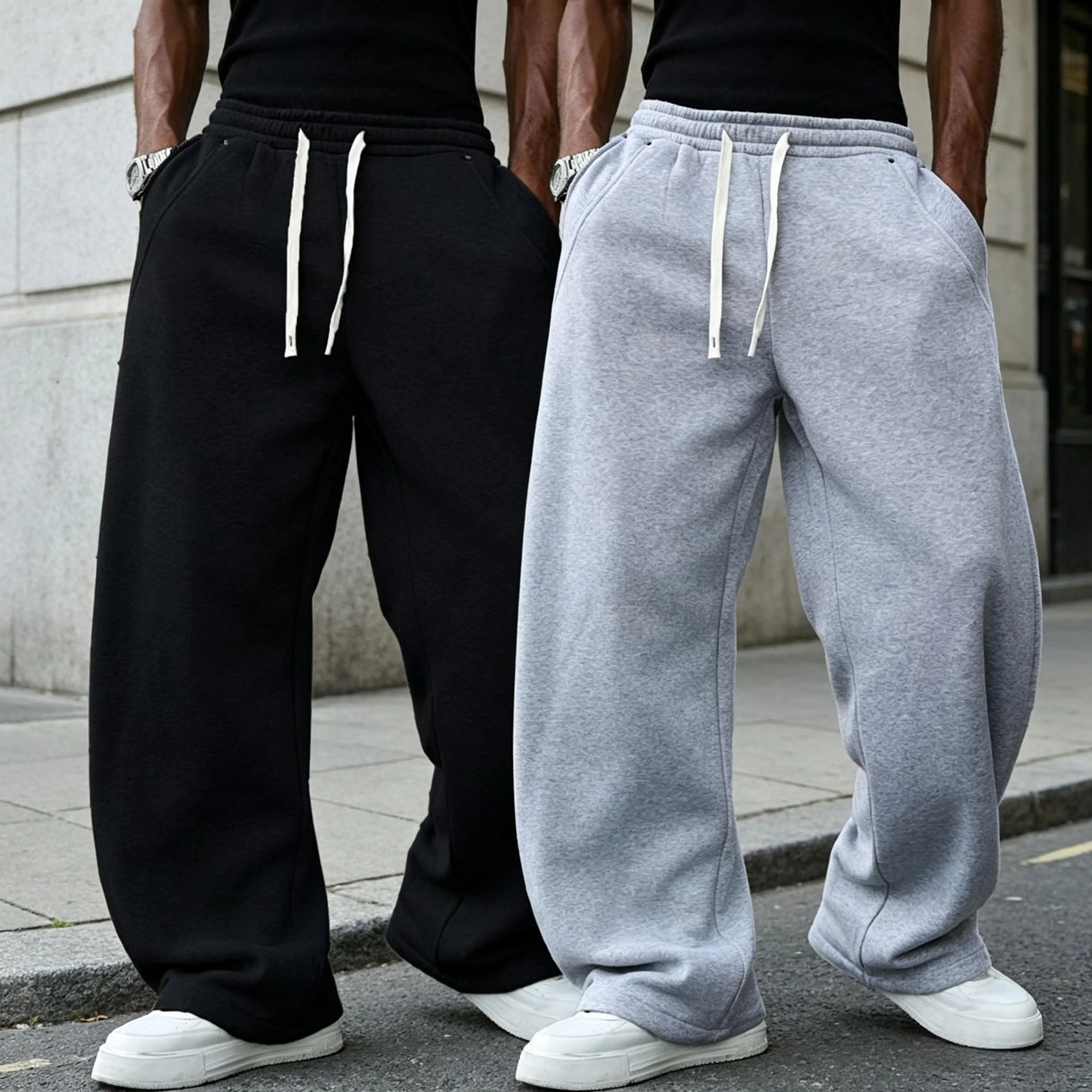 Men's Baggy Sweatpants Loose Relaxed Fit Grey Sweat Pants, Essential Sweats for Gym, Streetwear & Loungewear, Male Clothing Bottoms,father'sdaygifts