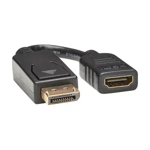 Tripp Lite series DisplayPort to HDMI Video Adapter Video Converter (M/F), HDCP, Black, 6 in. (15 cm)