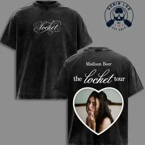 Madison Beer The Locket Tour 2026 Vintage T-Shirt, Pop Concert Graphic Tee, Retro Aesthetic Streetwear Oversized Fan Merch Shirt 8J7