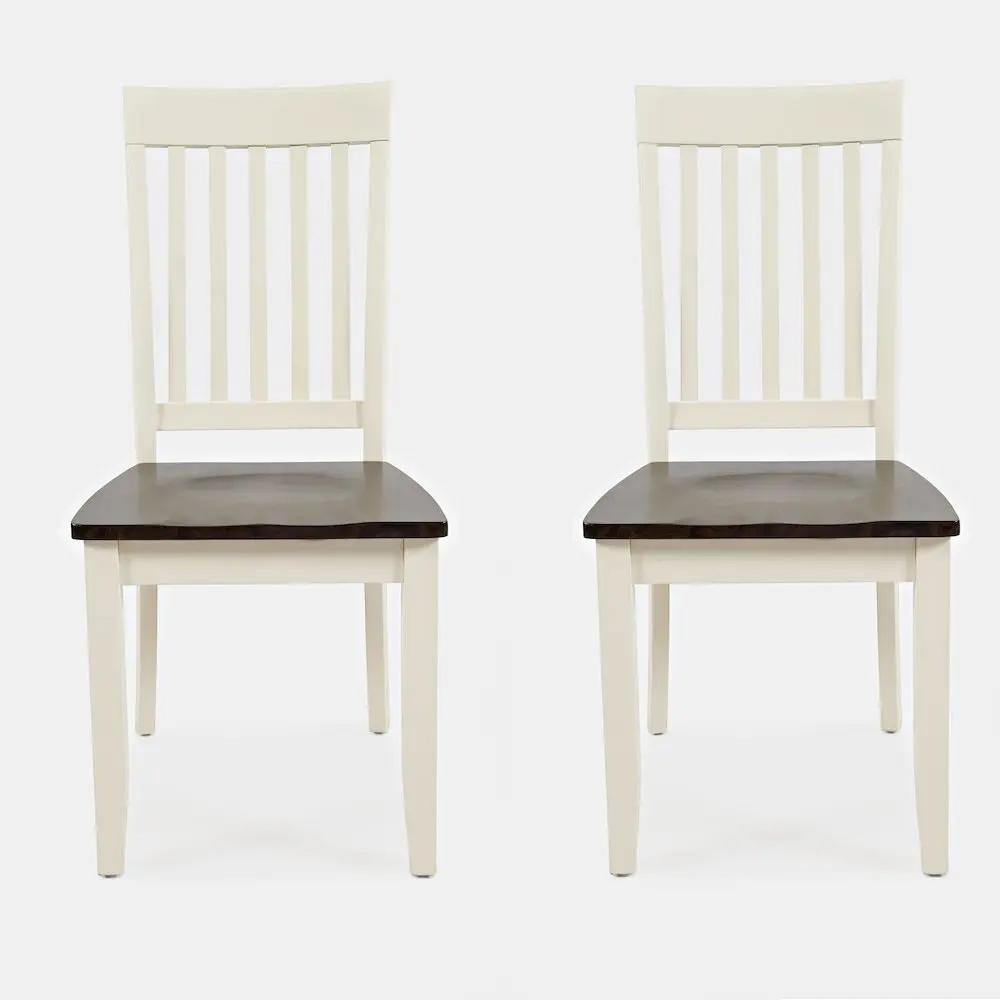 Decatur Lane Farmhouse Solid Wood Dining Chairs (Set of 2) - Classic Ladder-Back Design, Distressed Handmade Look, Durable, Adjustable Seat Height, Ideal for Weeknight Dinners & Guests of All Ages