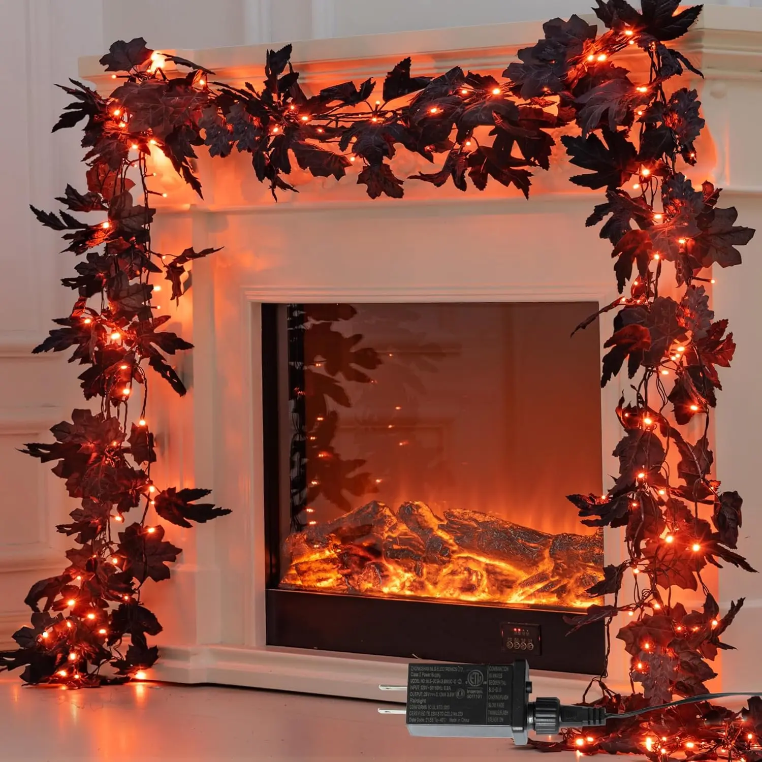 66ft Maple Leaves String Lights Fall Decor for Home Thanksgiving Decorations Lighted Fall Garland Decorations Thanksgiving Halloween Decor Full String Lights for Indoor Room Autumn Harvest