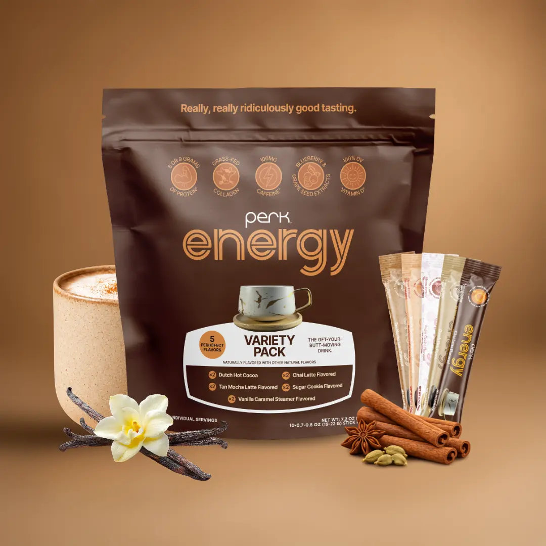 Perk Energy Variety Pack - 5 Amazing Flavors Beverage Protein