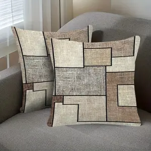 2pcs, Geometric Rectangular Throw Pillow Covers - Modern Abstract Design in Shades of Gray, with Zip Closure, Perfect for Beds, Sofas, and Bedrooms, Bedroom Decor|Contemporary Pillow Cover|Zippered Closure Single Sided Printing, No Pillow Core