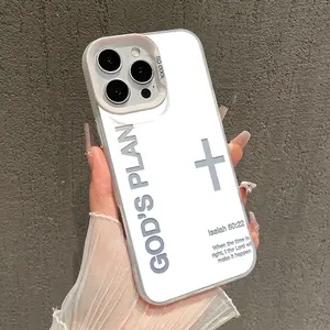 Original Phone Cover for iPhone 17 Pro Max 16 15 Plus 14 13 12 11 XS XR Bible Cross Collage Cutout Anti-Fall Scratch-Resistant Shockproof TPU Softcase